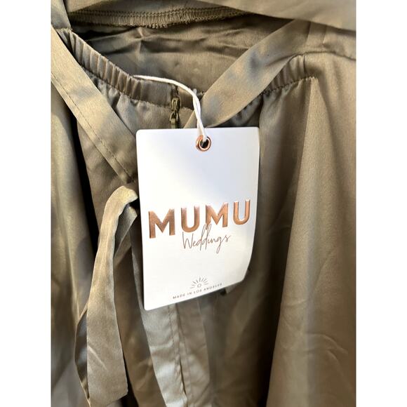 Show Me Your Mumu Clarissa Corset Dress in Moss Green Luxe Satin XXL NWT - Picture 6 of 7